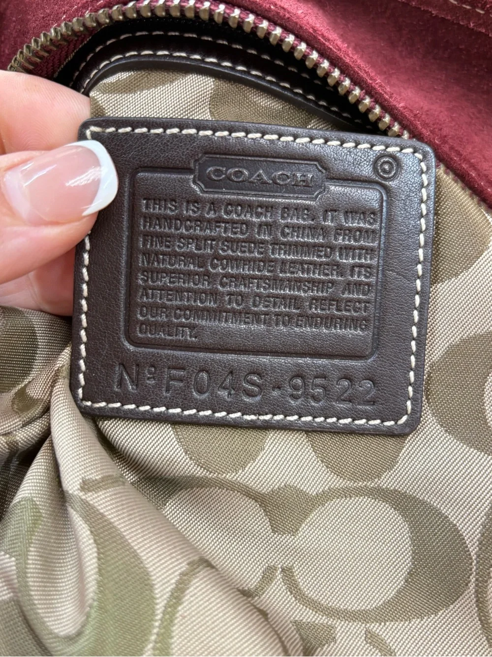 Coach burgundy soho